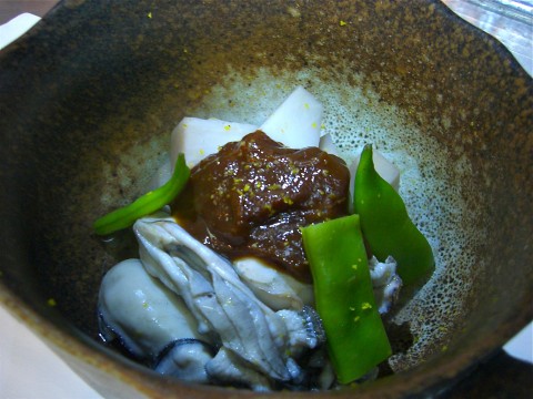 海老芋とかき煮（味噌掛け）
