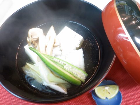 鱧、松茸、豆腐酒蒸し