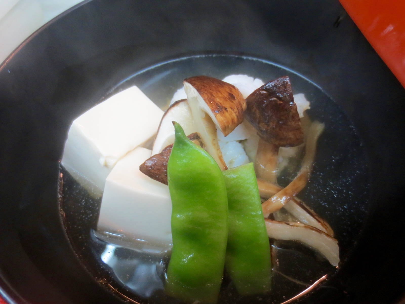 鱧と松茸、豆腐酒蒸し