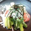 竹の子、アスパラ、トマトしらすのせサラダ