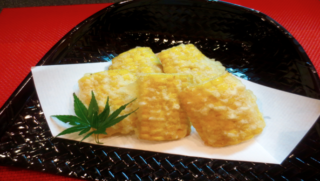 8/24、8/25天神祭で　とうもろこしの天ぷら,若どり骨付き唐揚げを販売します。
