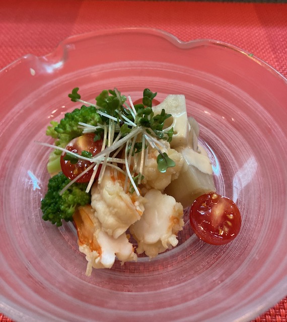 蓮根、海老、ブロッコリー和え物