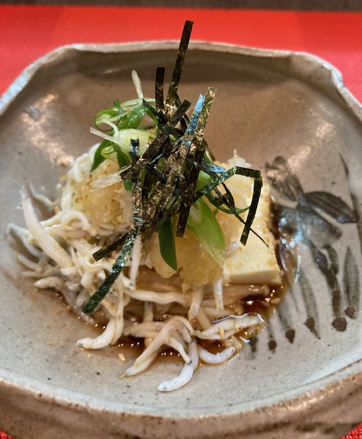 絹揚げ、しらすおろし和え
